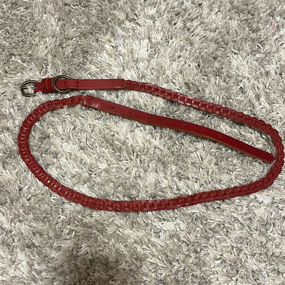Banana Republic Red Braided Leather Belt
